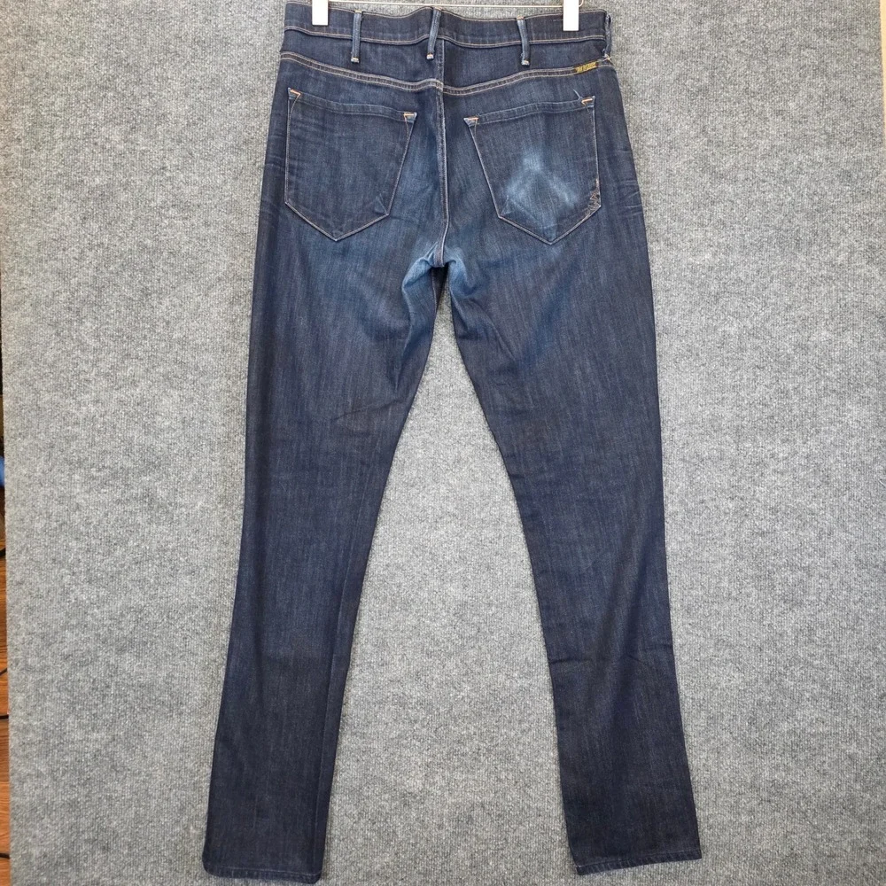 True Religion Jeans Mens 34 Blue Straight Leg Button Fly Made in USA